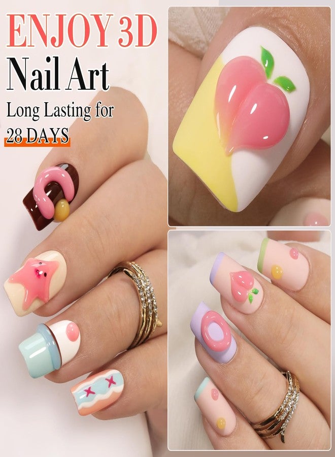 دابل ريذم جل أظافر ثلاثي الأبعاد من دبل ريذم، 0.5 أونصة، جل نحت فن الأظافر، طلاء جل بدون مسح لتصميمات الأظافر، فن الأظافر بنفسك للرسم والتشكيل والنحت والتزيين (جل نحت ثلاثي الأبعاد وردي) - Image 4